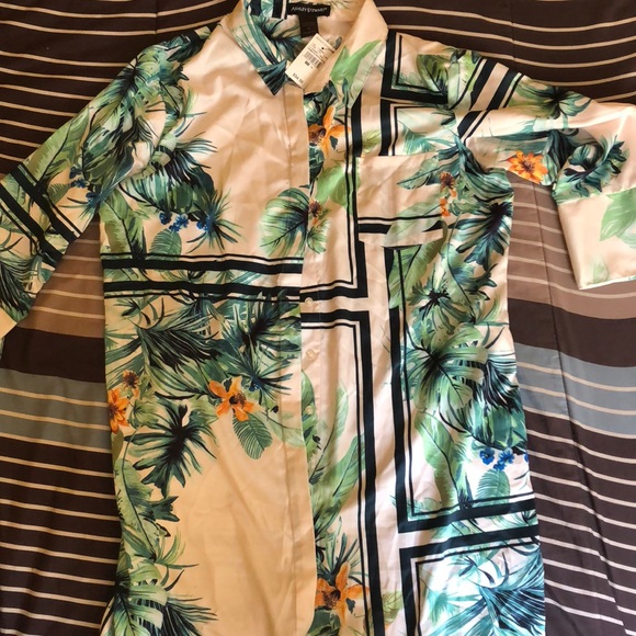 Ashley Stewart flower Shirt dress - Picture 1 of 2